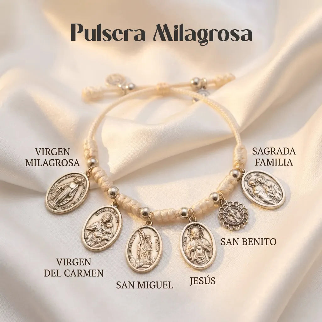 Pulsera Milagrosa con seis medallas