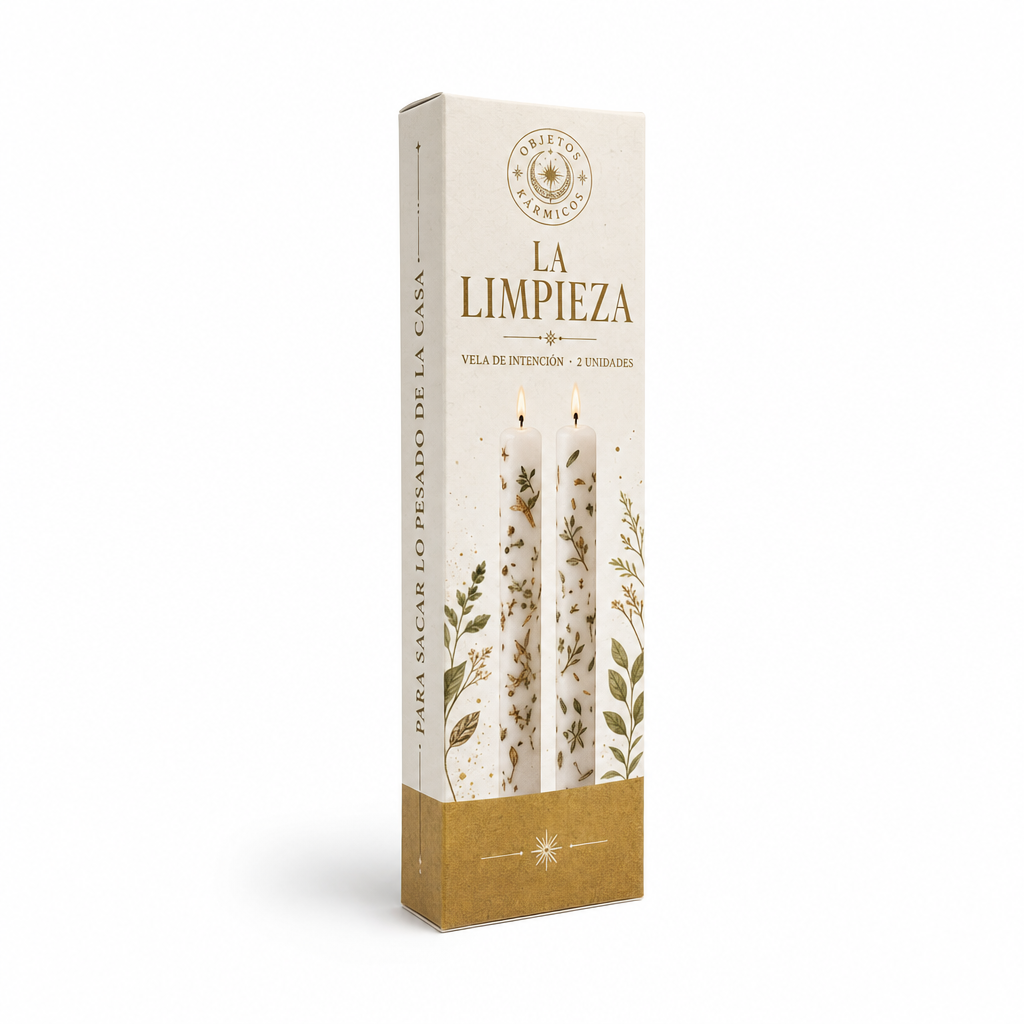 Estuche de La Limpieza, vela de intención de Objetos Kármicos