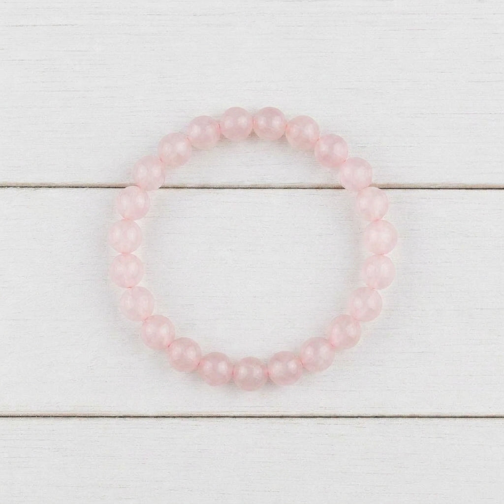 Pulsera de Cuarzo Rosa de 8 mm